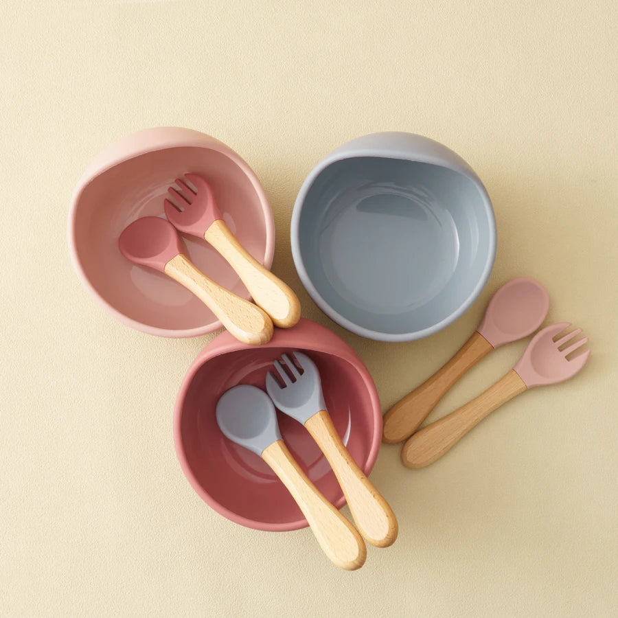 Silicone Baby Feeding Bowl Set
