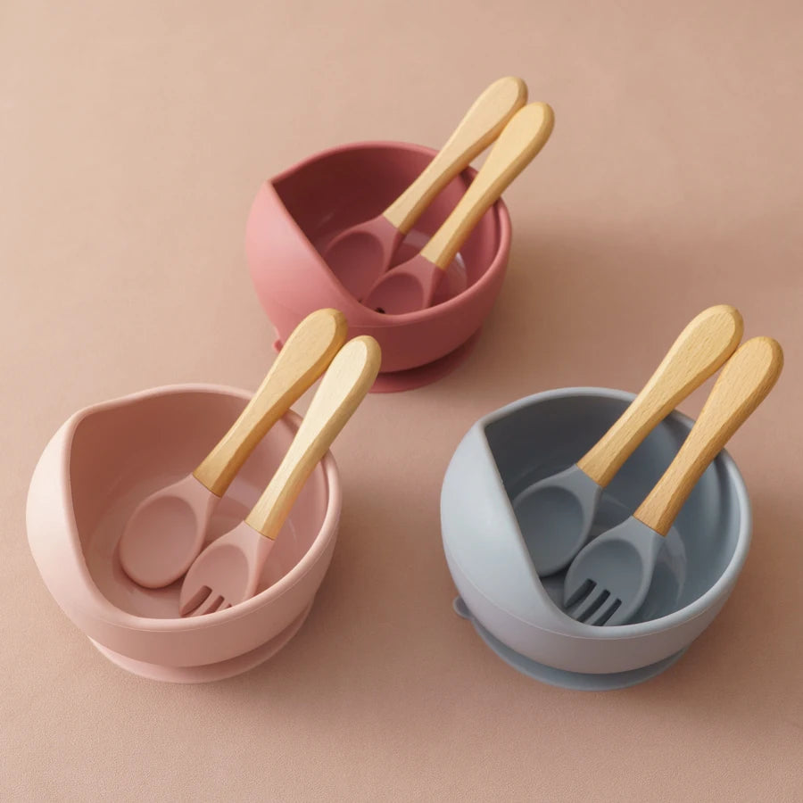 Silicone Baby Feeding Bowl Set