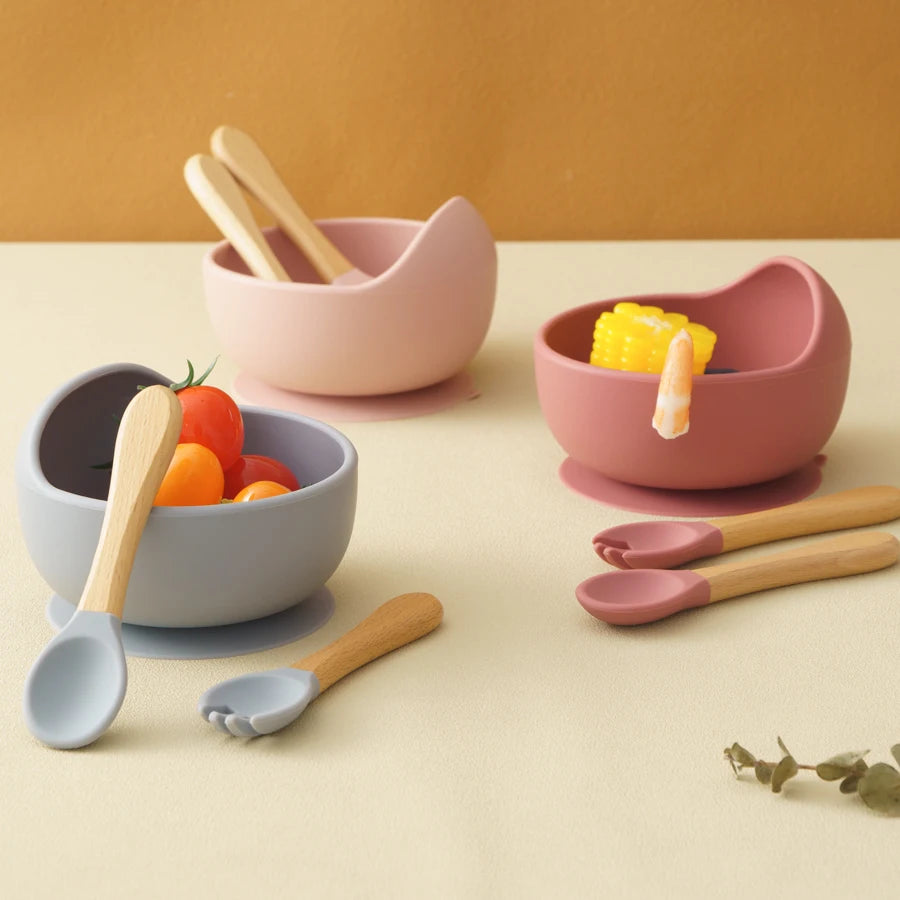 Silicone Baby Feeding Bowl Set